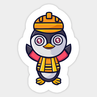 Cute Penguin Worker Sticker